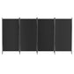 4 Panel Room Divider Screen 345x180cm Fabric - Black