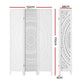 3 Panel Room Divider Screen 132x170cm Circle - White