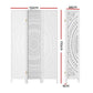 3 Panel Room Divider Screen 132x170cm Circle - White