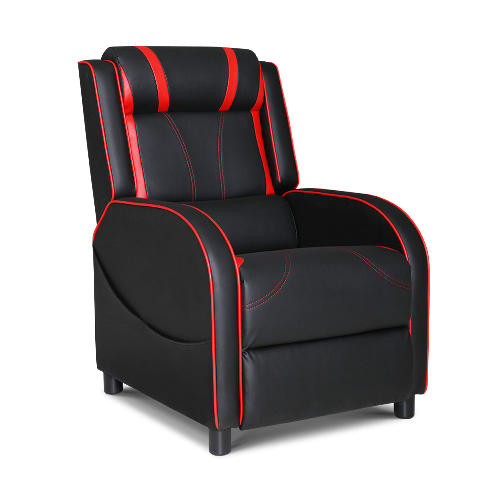 Kamira Recliner Chair Gaming Racing Armchair Lounge Chair Leather - Black