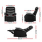 Cora Recliner Chair Armchair Lounge Chair Couch Leather with Tray Table - Black