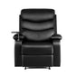 Cora Recliner Chair Armchair Lounge Chair Couch Leather with Tray Table - Black