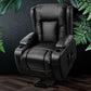 Brigid Electric Recliner Chair Lift Heated Massage Chair Lounge Leather - Black