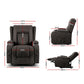 Hestia Electric Recliner Chair Lift Heated Massage Chair Fabric Lounge - Dark Grey