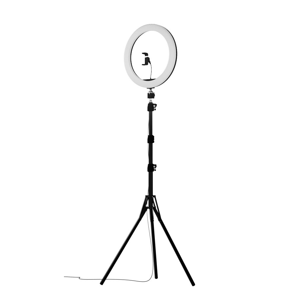 10" LED Ring Light 5500K Dimmable Diva Diffuser With Stand Make Up Studio