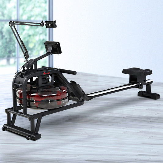 Rowing Exercise Machine Rower Water Resistance Fitness Gym Home Cardio