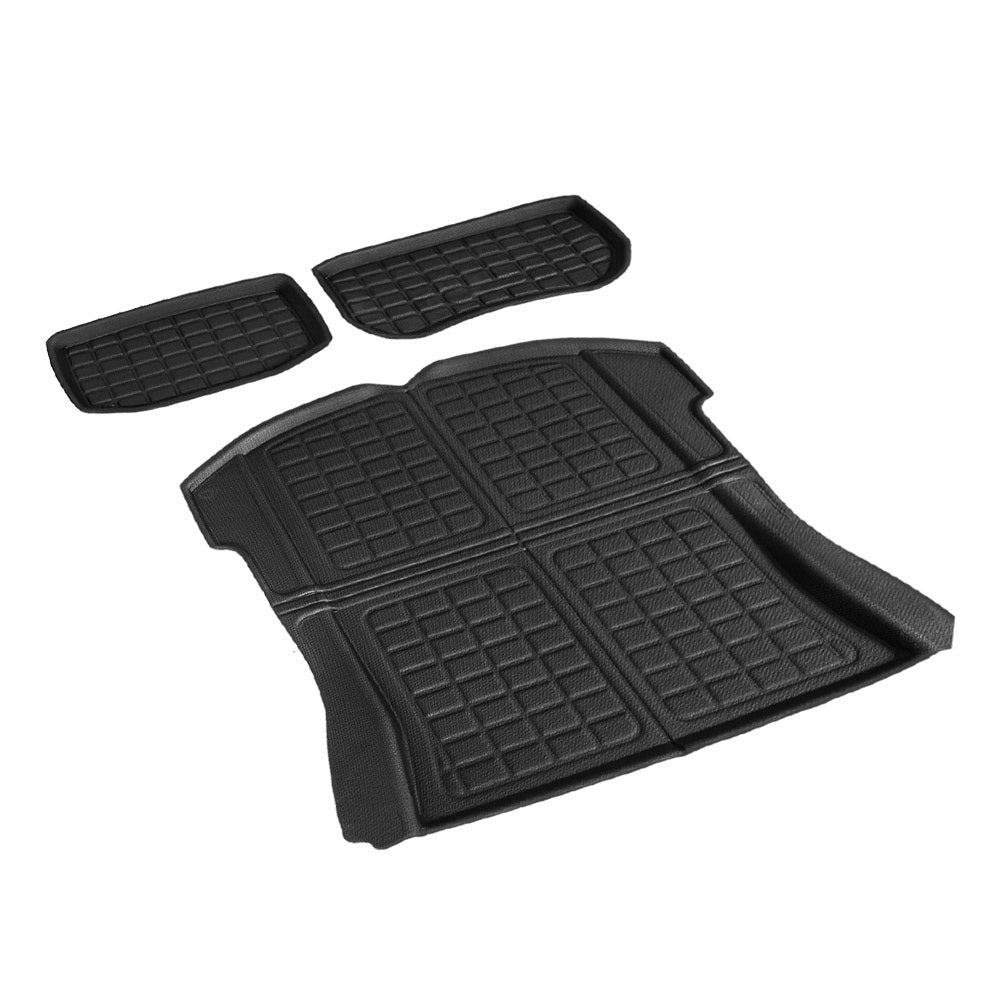 3 Pieces Car Rear Front Cargo Trunk Toolbox Luggage Rubber Mats for Tesla Model 3