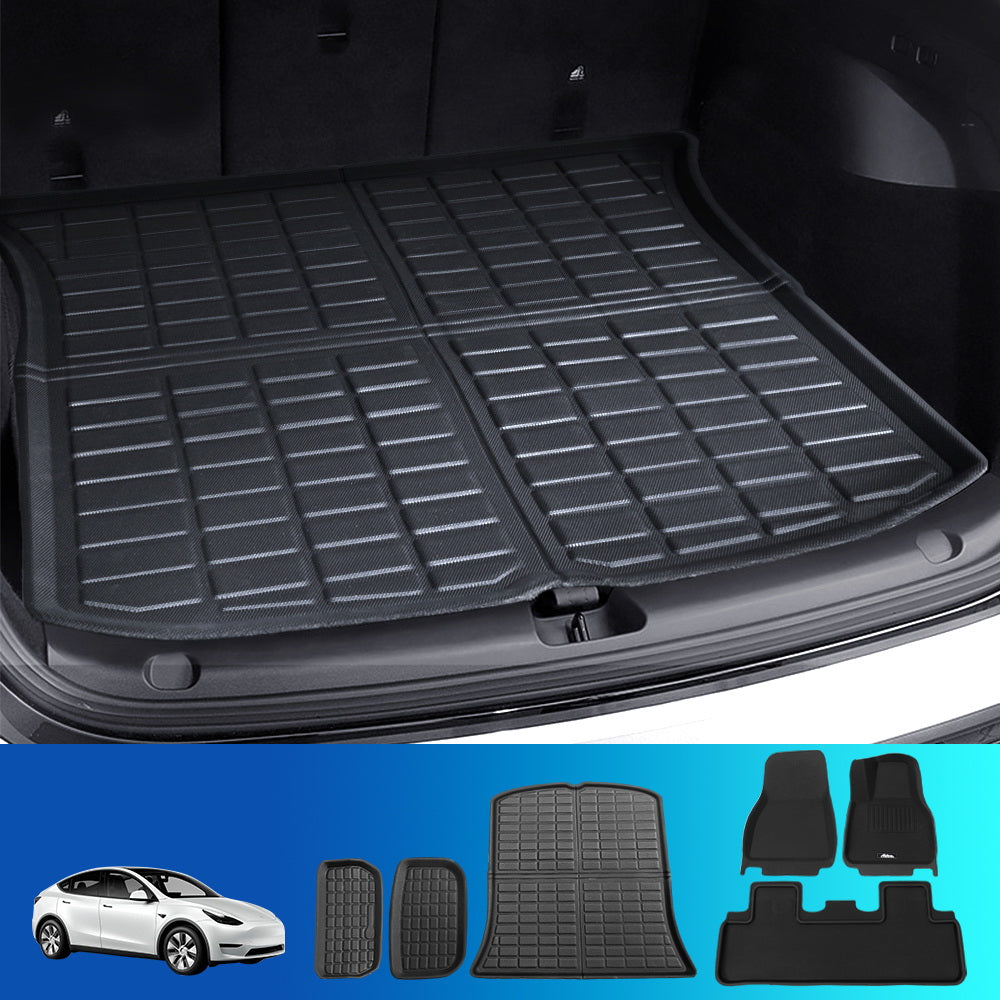 Car Rubber Floor Trunk Toolbox Cargo Mats for Tesla Model Y