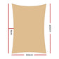 Sun Shade Sail Cloth Shadecloth Rectangle Canopy Sand 280gsm 2x4m