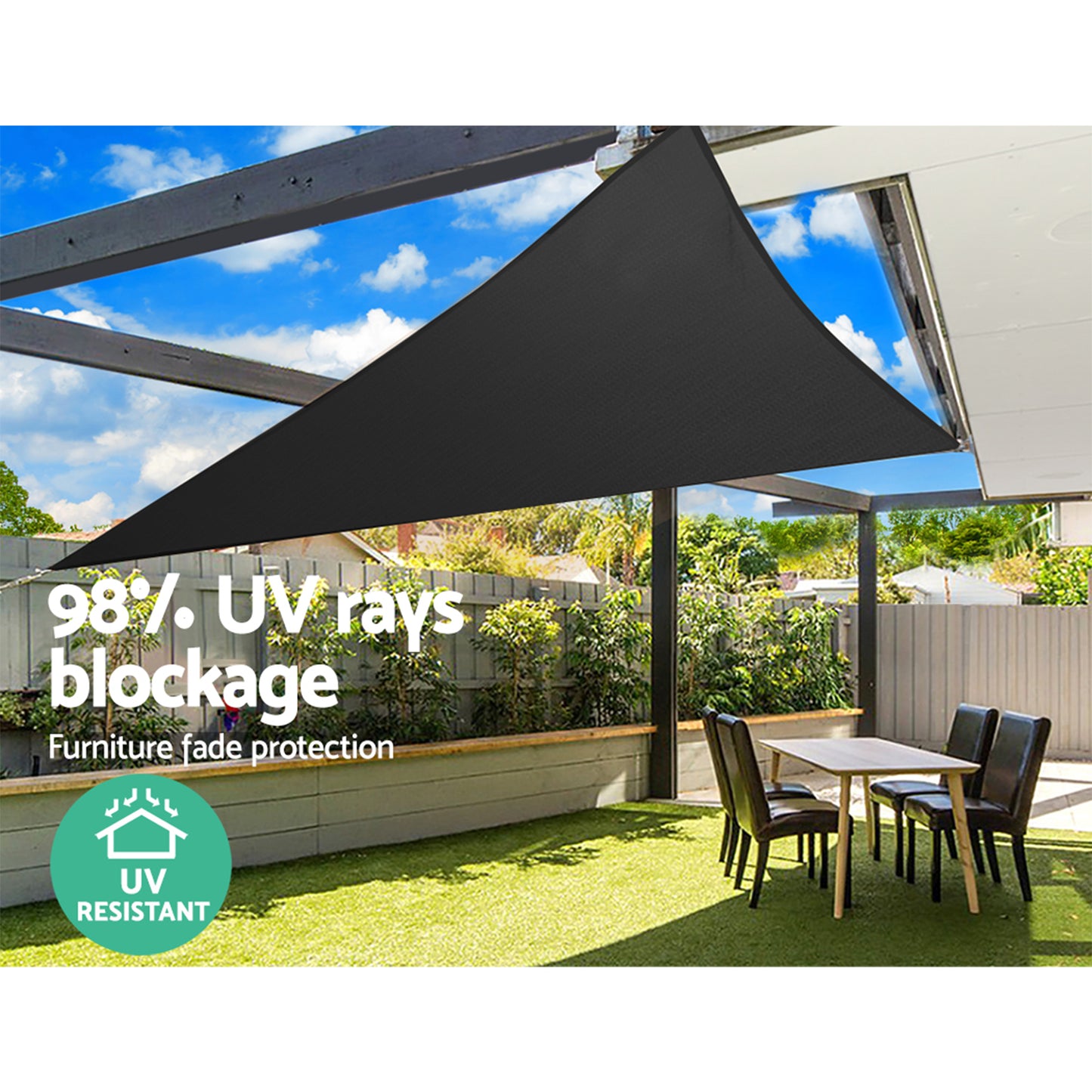 Sun Shade Sail Cloth Shadecloth Outdoor Canopy Triangle 280gsm 5x5x5m
