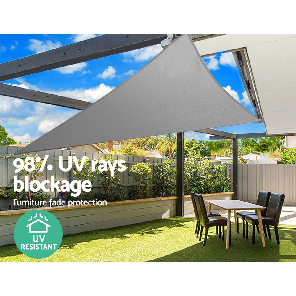 Sun Shade Sail Cloth Shadecloth Outdoor Canopy Triangle 280gsm 6x6x6m