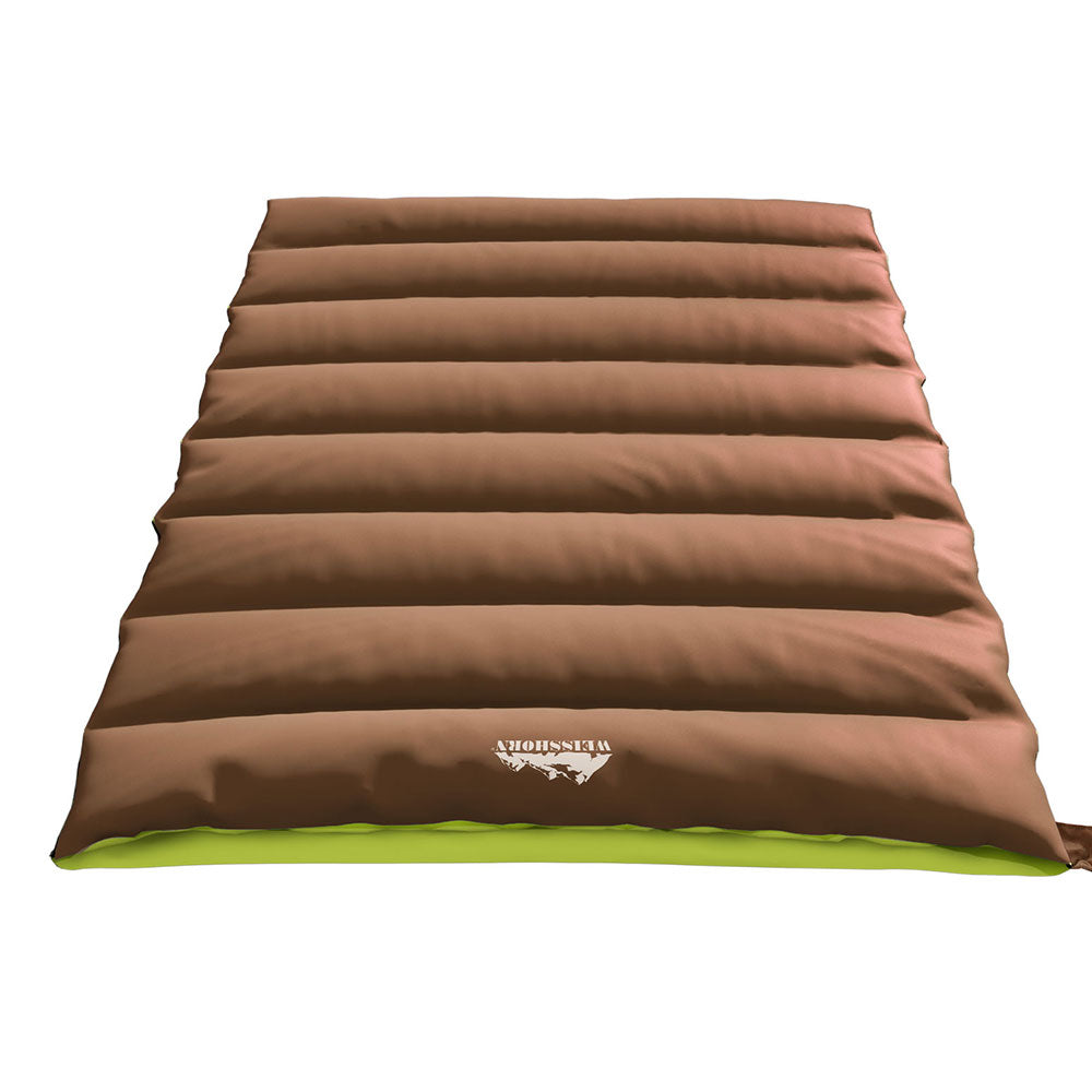 Sleeping Bag Double Bags Thermal Camping Hiking Tent - Brown