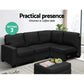 Misty 5-Seater Modular Chaise Suite Couch Sofa Lounge - Dark Grey