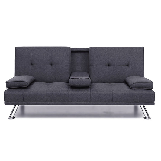 Missy 3-Seater Fabric Sofa Bed Recliner Lounge - Dark Grey