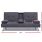Missy 3-Seater Fabric Sofa Bed Recliner Lounge - Dark Grey