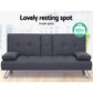 Missy 3-Seater Fabric Sofa Bed Recliner Lounge - Dark Grey