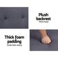 Missy 3-Seater Fabric Sofa Bed Recliner Lounge - Dark Grey
