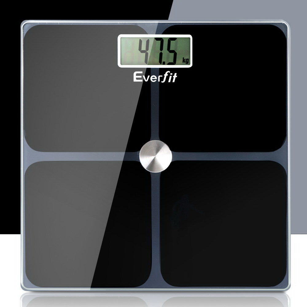 Everfit Body Fat Bathroom Scale Weighing Tracker Gym 180kg