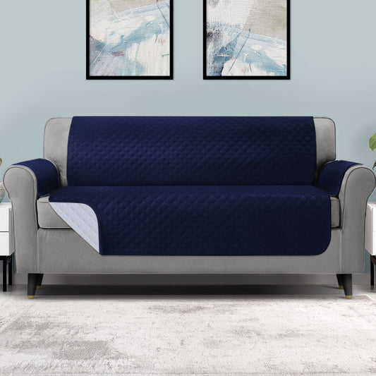Sofa Cover Quilted Couch Covers 100% Water Resistant 4-Seater Navy
