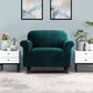 Velvet Sofa Cover Plush Couch Cover Lounge Slipcover 1-Seater Agate Green