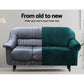 Velvet Sofa Cover Plush Couch Cover Lounge Slipcover 2-Seater Agate Green