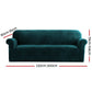 Velvet Sofa Cover Plush Couch Cover Lounge Slipcover 4-Seater Agate Green