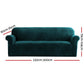 Velvet Sofa Cover Plush Couch Cover Lounge Slipcover 4-Seater Agate Green