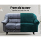 Velvet Sofa Cover Plush Couch Cover Lounge Slipcover 4-Seater Agate Green
