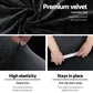 Velvet Sofa Cover Plush Couch Cover Lounge Slipcover 4-Seater Black