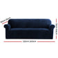 Velvet Sofa Cover Plush Couch Cover Lounge Slipcover 4-Seater Sapphire