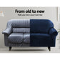 Velvet Sofa Cover Plush Couch Cover Lounge Slipcover 4-Seater Sapphire