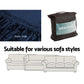 Velvet Sofa Cover Plush Couch Cover Lounge Slipcover 4-Seater Sapphire