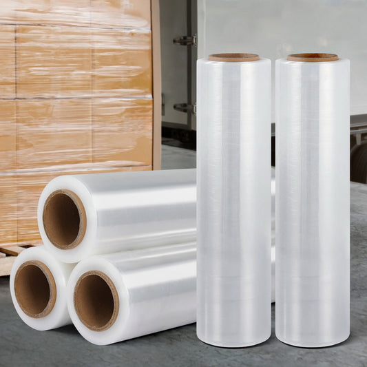 500mm x 400m Stretch Film Pallet Shrink Wrap 5 Rolls Package Use Plastic Clear