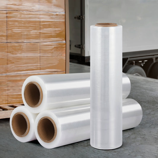 400m 4pcs Stretch Film Shrink Wrap Rolls Protect Package Material Home Warehouse
