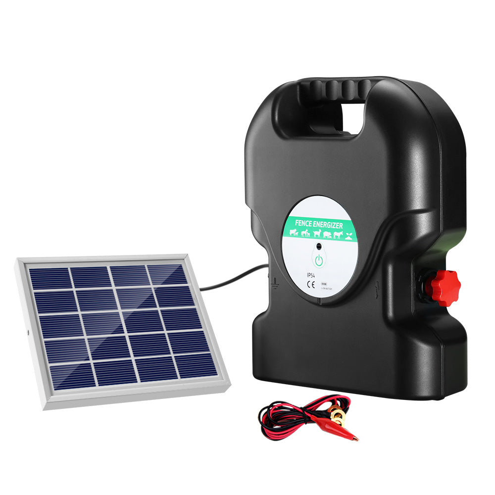 20km Electric Fence Energiser Solar Energizer Charger Farm Animal 1.2J