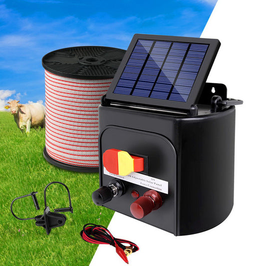 3km Solar Electric Fence Energiser Charger with 400M Tape and 25pcs Insulators