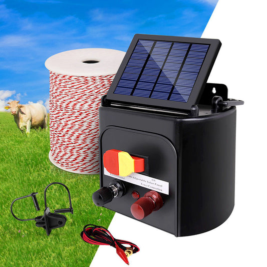 3km Solar Electric Fence Energiser Charger with 500M Tape and 25pcs Insulators