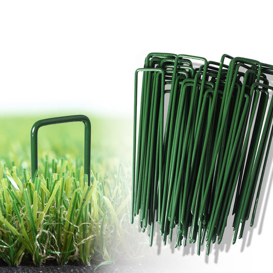 100pcs Synthetic Artificial Grass Turf Pins U Fastening Lawn Tent Pegs Weed Mat