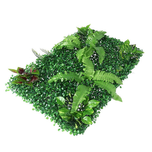 Set of 2 Artificial Hedge Grass Plant Hedge Fake Vertical Garden Green Wall Ivy Mat Fence