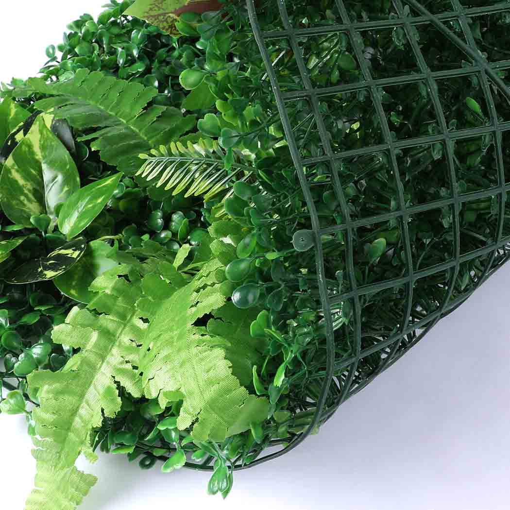 Set of 4 Artificial Hedge Grass Plant Hedge Fake Vertical Garden Green Wall Ivy Mat Fence