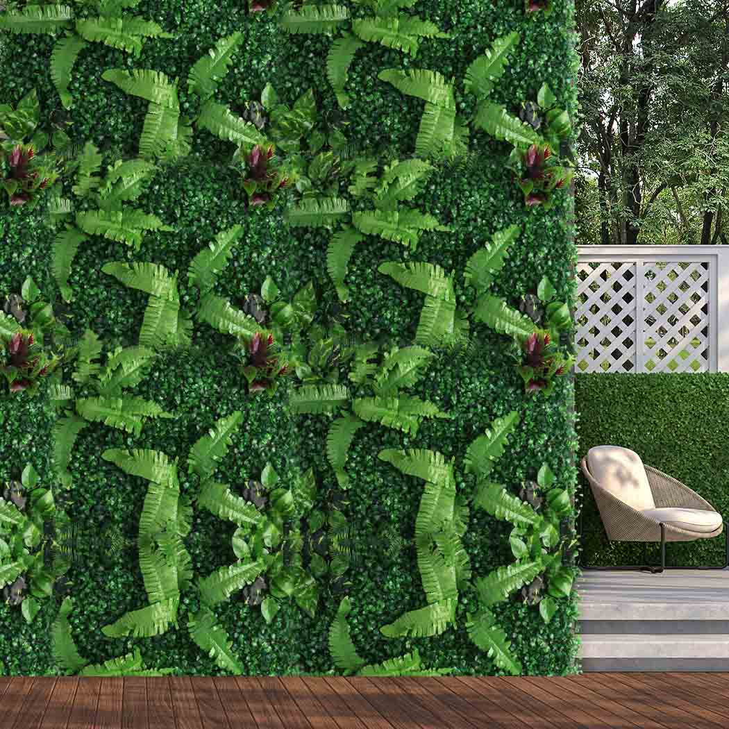 Set of 6 Artificial Hedge Grass Plant Hedge Fake Vertical Garden Green Wall Ivy Mat Fence