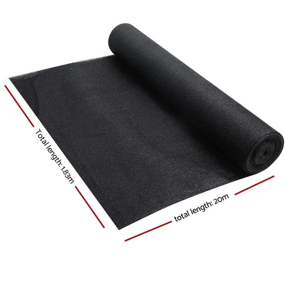 Instahut 50% Shade Cloth 1.83x20m Shade cloth Sail Heavy Duty Black