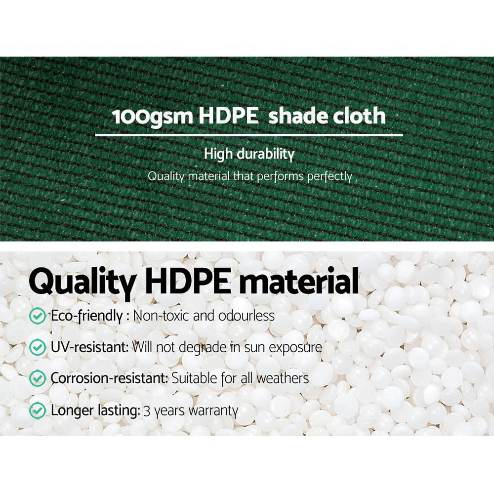 Sun Shade Cloth Shadecloth Sail Roll Mesh Outdoor 50% UV 1.83x50m Green