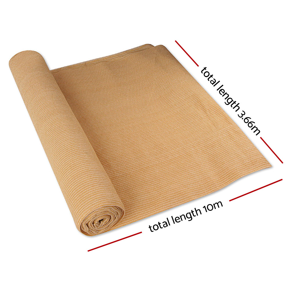 Instahut 50% Shade Cloth 3.66x10m Shade cloth Sail Heavy Duty Beige