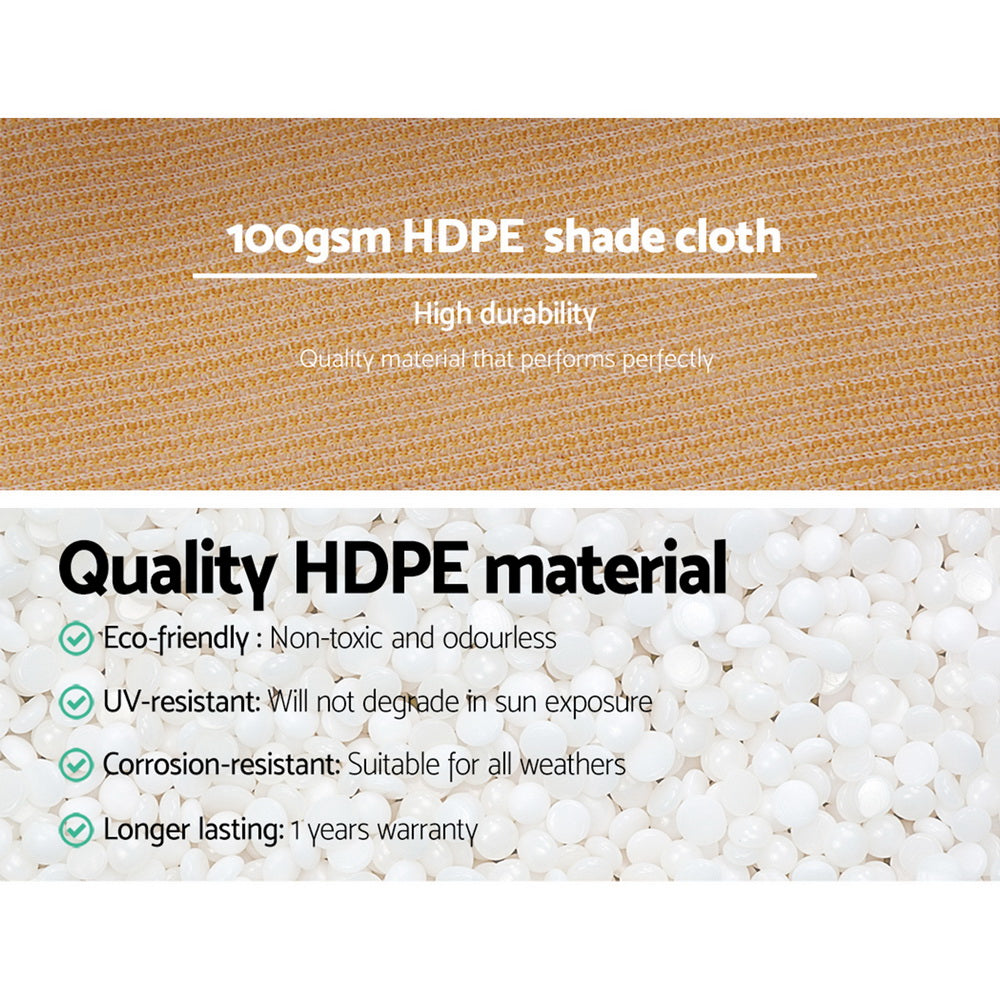 Instahut 50% Shade Cloth 3.66x10m Shade cloth Sail Heavy Duty Beige