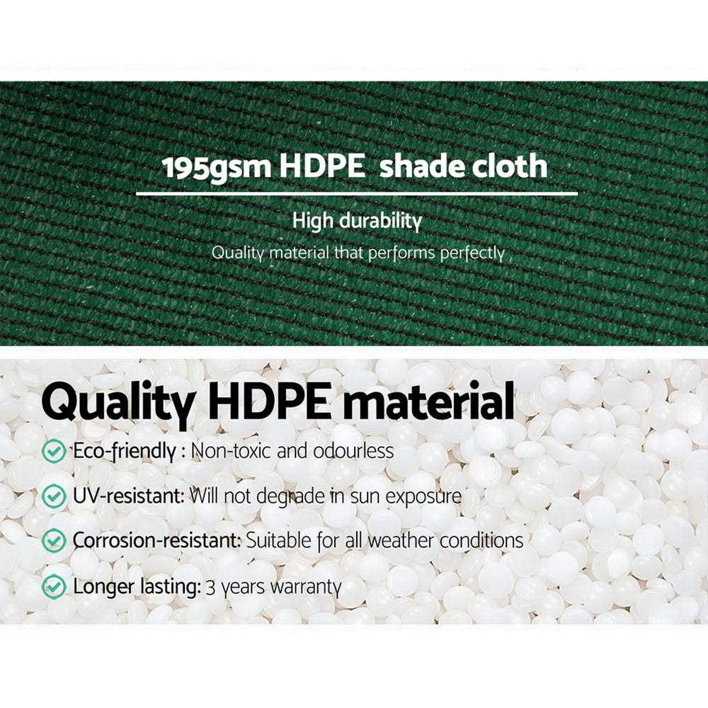 Instahut 90% Shade Cloth 3.66x10m Shade cloth Sail Heavy Duty Green