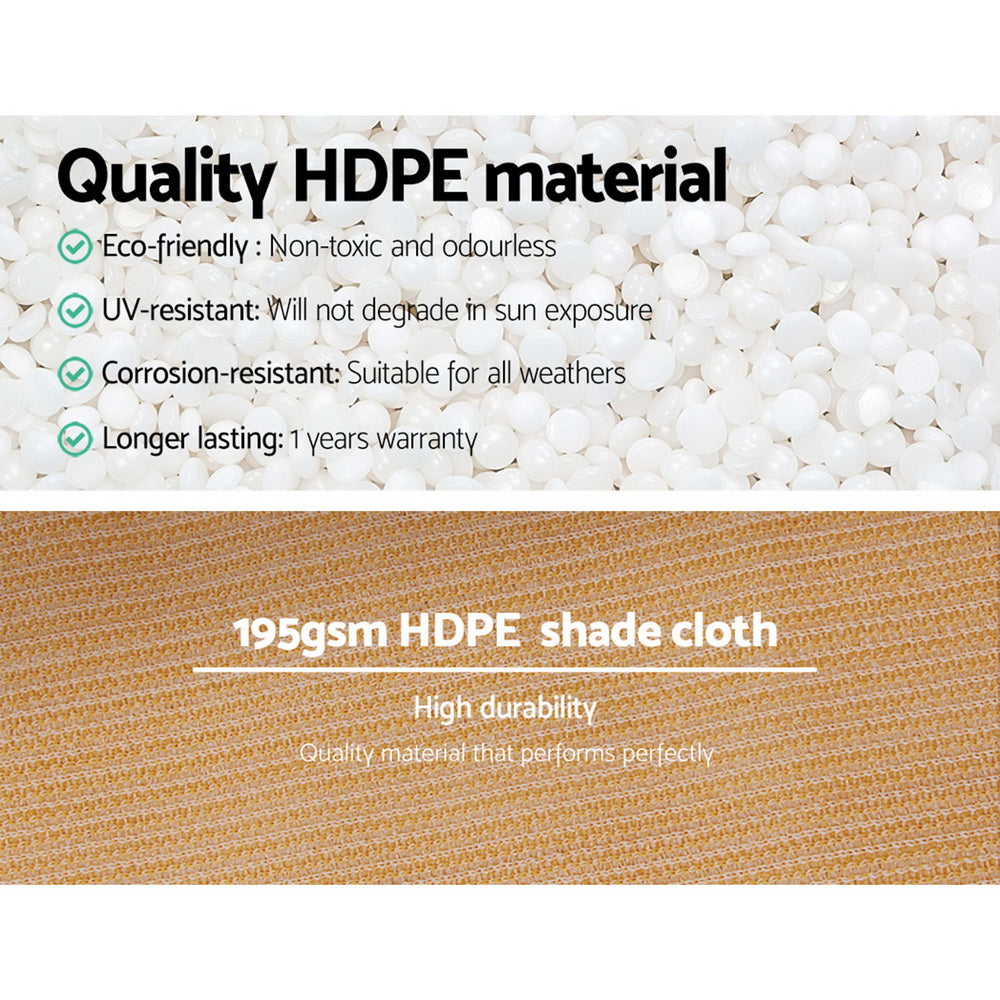 Instahut 90% Shade Cloth 3.66x20m Shade cloth Sail Heavy Duty Beige