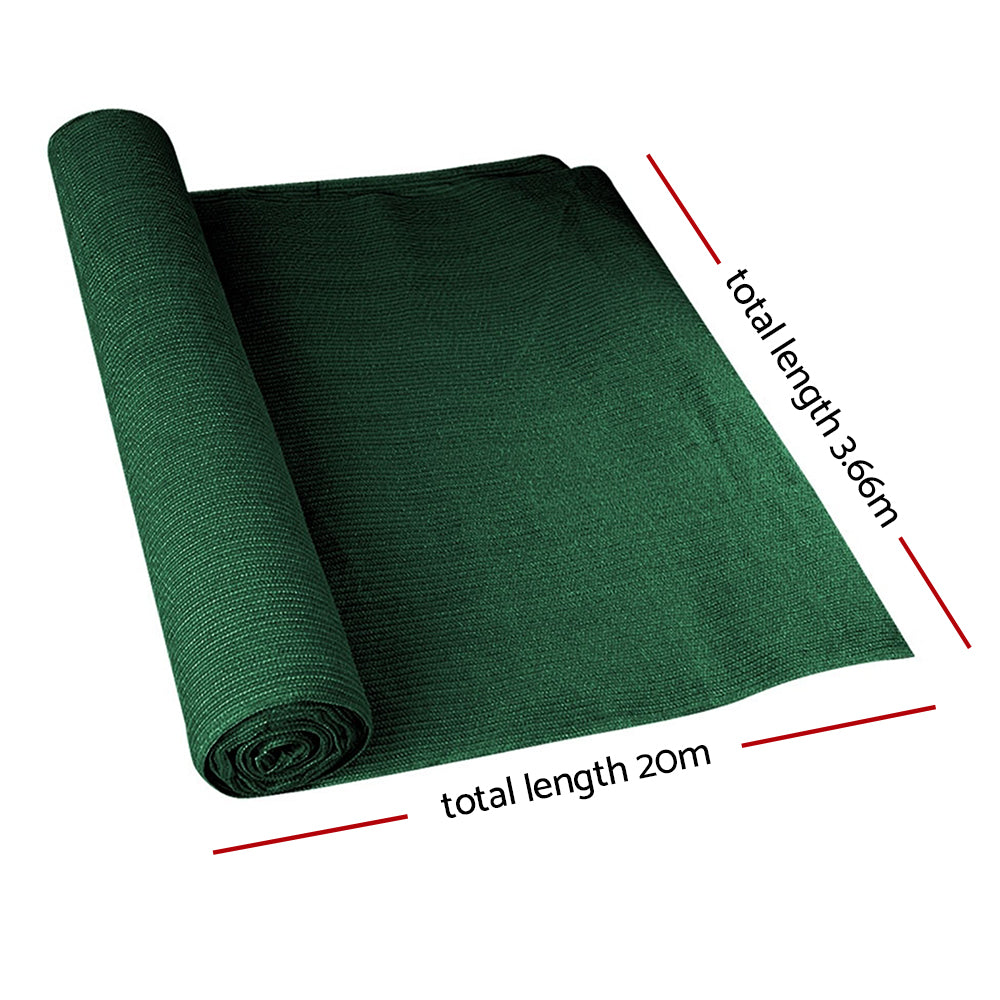 90% Sun Shade Cloth Shade Cloth Sail Roll Mesh 3.66x20m 195gsm Green