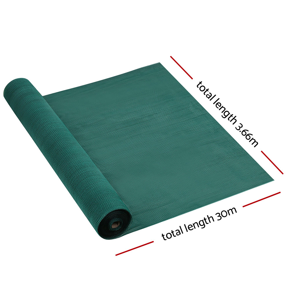 Instahut 50% Shade Cloth 3.66x30m Shade cloth Wide Heavy Duty Green