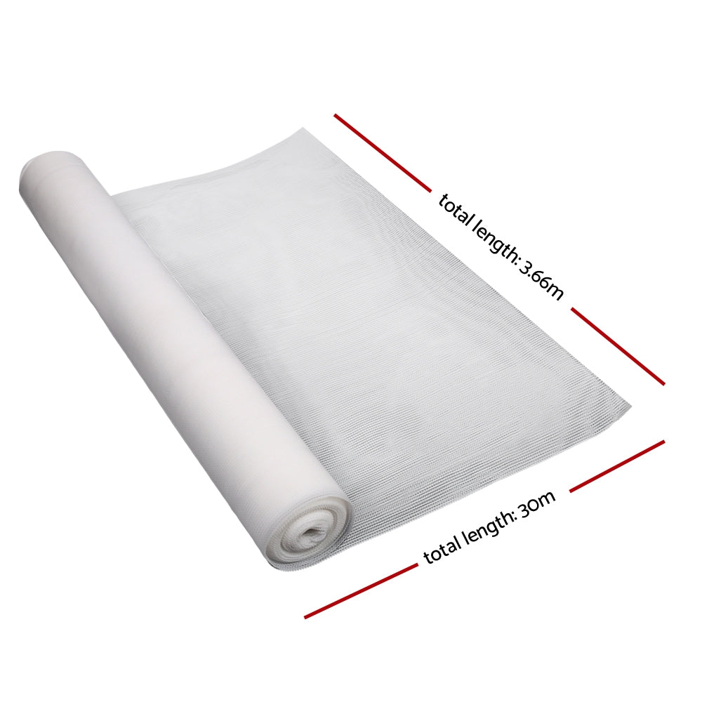 Instahut 50% Shade Cloth 3.66x30m Shade cloth Wide Heavy Duty White